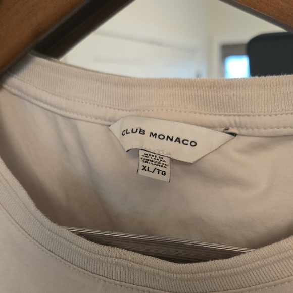 Club Monaco Light Cream Short Sleeve Tee - Picture 2 of 3